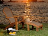 Leeward Islands Teak & Wicker Adirondack & Ottoman